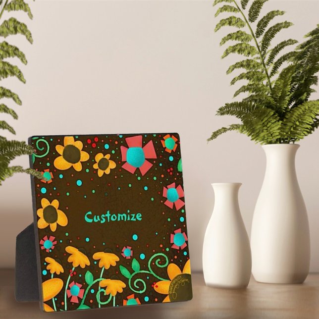 Cute Daisy Yellow Fun Floral Whimsical Customized Plaque (Creator Uploaded)