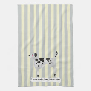 Cute Dalmatian blue and cream striped Kitchen Towel