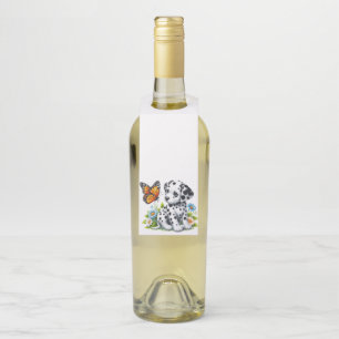 Cute Dalmatian/Butterfly friends Bottle Tag