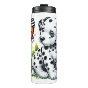 Cute Dalmatian/Butterfly friends Thermal Tumbler