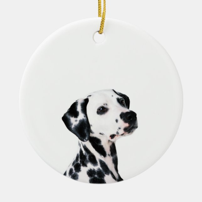 Cute Dalmatian Dog Ceramic Ornament (Front)