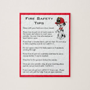 Cute Dalmatian Dog Fire Safety Tips Jigsaw Puzzle