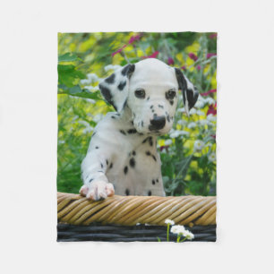 Cute Dalmatian Dog Puppy, comfy Fleece Blanket