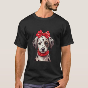 Cute Dalmatian in a Bow Tie Headband Red Bandana T T-Shirt