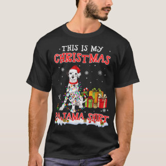 Cute Dalmatian On Snow   Christmas Pajama  T-Shirt