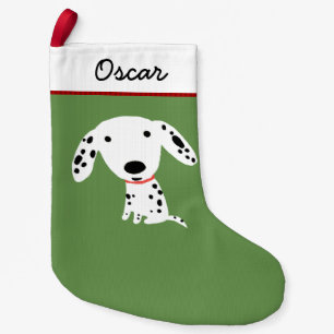 Cute Dalmatian Puppy with Custom Text Small Christmas Stocking