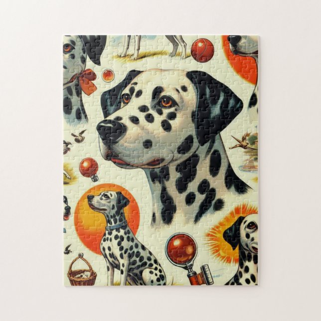 Cute Dalmatian Seamless Jigsaw Puzzle (Vertical)