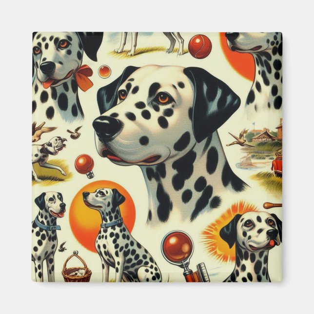 Cute Dalmatian Seamless Magnet (Front)