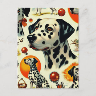 Cute Dalmatian Seamless Postcard