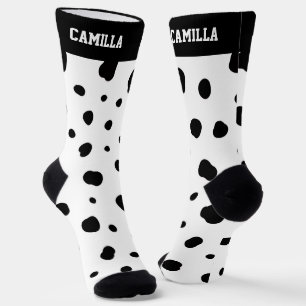 Cute Dalmatian Spot Pattern Dog Lover owners Socks