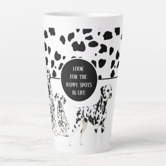 Cute Dalmatians Black & White Happy Spots Latte Mug