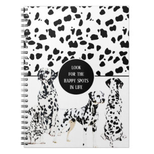 Cute Dalmatians Black & White Happy Spots Notebook