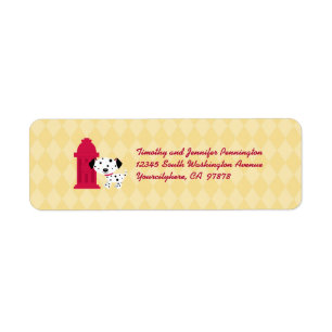 Cute dalmation dog and hydrant address labels