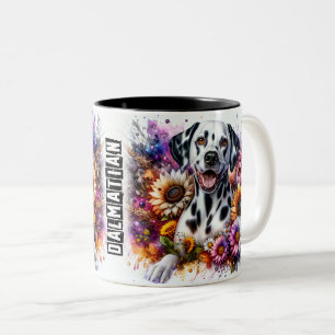 Cute Dalmation Dog Two-Tone Coffee Mug