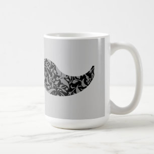 cute damask moustache coffee mug