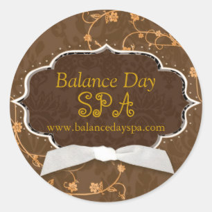 Cute Damask Swirls Spa Shop Business Product Label