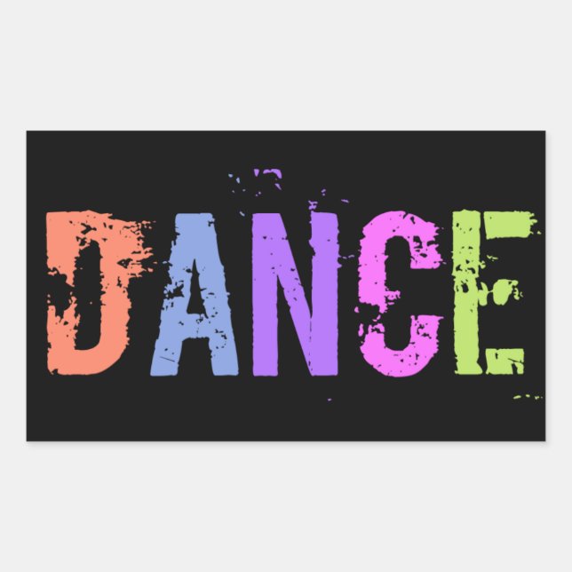 Cute dance word art sticker (Front)
