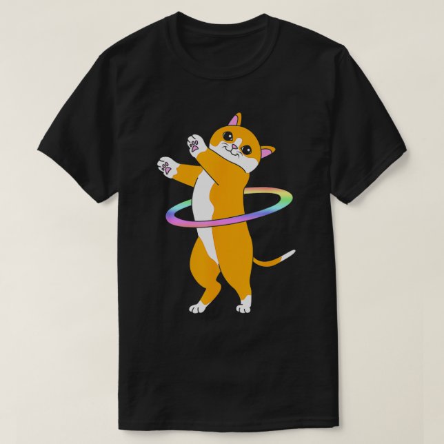 Cute Dancer Hula Hooper Cat Hula Hoop  T-Shirt (Design Front)