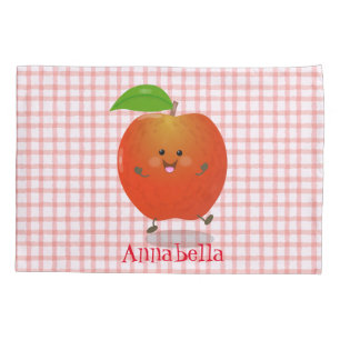 Cute dancing apple cartoon illustration pillowcase