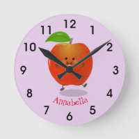 Cute dancing apple cartoon illustration