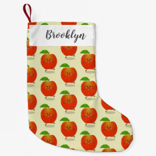 Cute dancing apple cartoon illustration small christmas stocking
