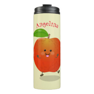Cute dancing apple cartoon illustration thermal tumbler