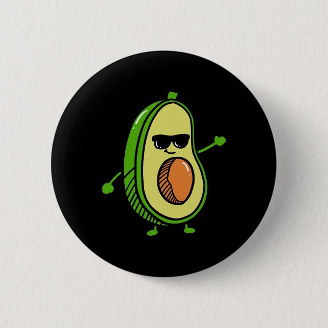 Cute Dancing Avocado - Guacamole Avocado Graphics  2 Inch Round Button (Front)