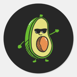Cute Dancing Avocado - Guacamole Avocado Graphics Classic Round Sticker