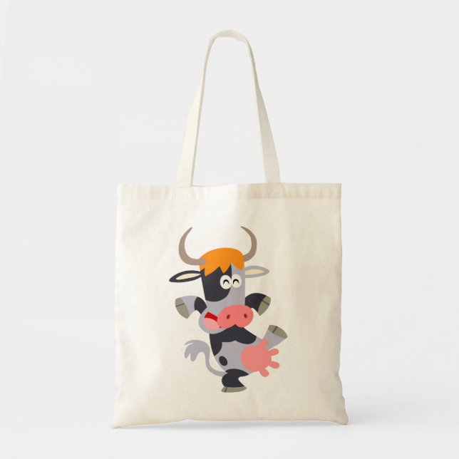 Cute Dancing Cartoon Cow  Bag (Front)