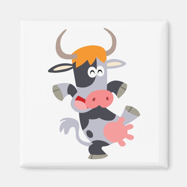 Cute Dancing Cartoon Cow  Magnet (Front)