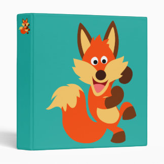 Cute Dancing Cartoon Fox Binder