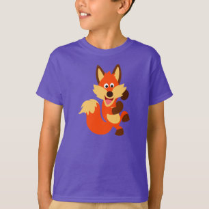 Cute Dancing Cartoon Fox Children T-Shirt