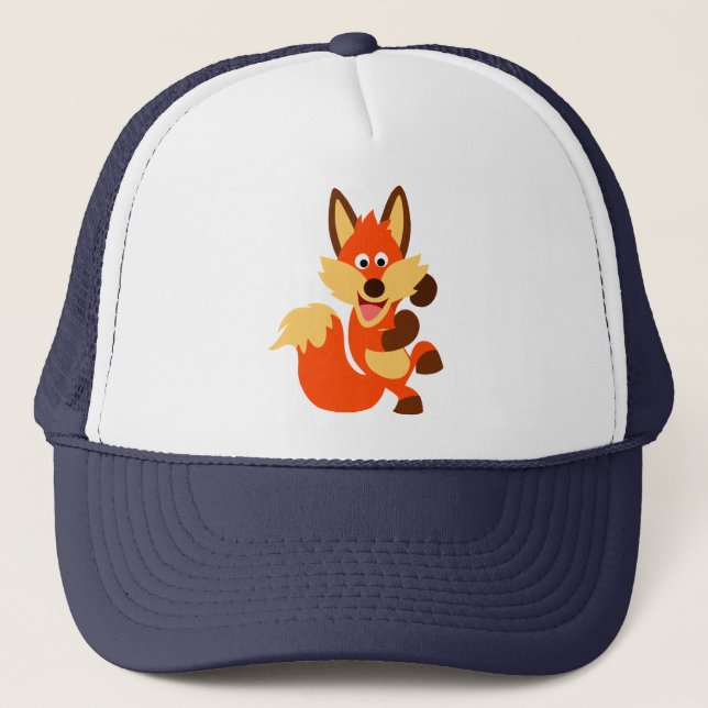 Cute Dancing Cartoon Fox Hat (Front)