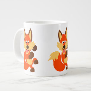 Cute Dancing Cartoon Fox Jumbo Mug