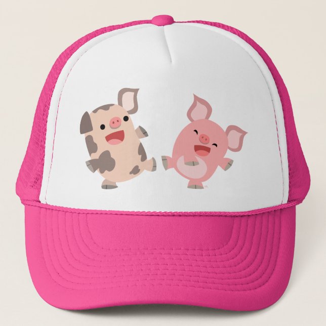 Cute Dancing Cartoon Pigs Hat (Front)