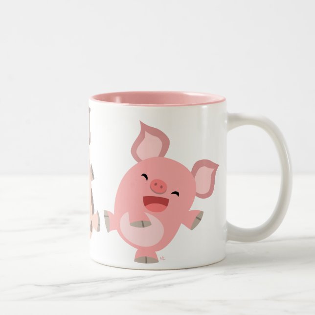 Cute Dancing Cartoon Pigs Mug (Right)