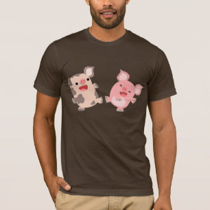Cute Dancing Cartoon Pigs T-Shirt