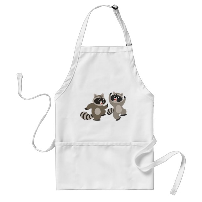 Cute Dancing Cartoon Raccoons Standard Apron (Front)