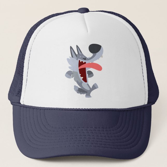 Cute Dancing Cartoon Wolf Hat (Front)