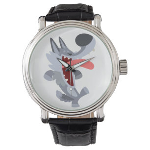Cute Dancing Cartoon Wolf Watch