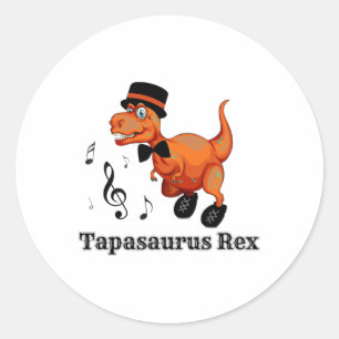Cute Dancing Dinosaur Tap Dance Gift - Tapasaurus Classic Round Sticker