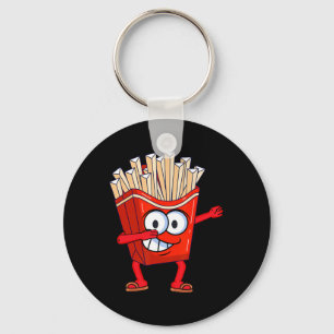 Cute Dancing French Fries Funny Dabbing French Fri Keychain