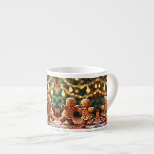 Cute Dancing Gingerbread Couple Christmas Holiday Espresso Cup