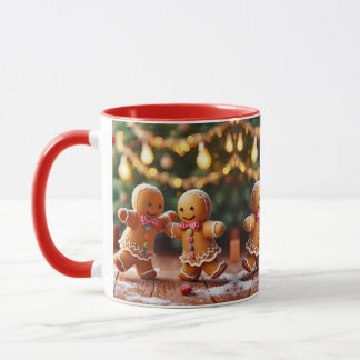 Cute Dancing Gingerbread Couple Christmas Holiday Mug