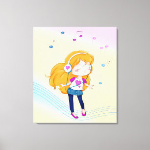 Cute Dancing Girl Canvas Print