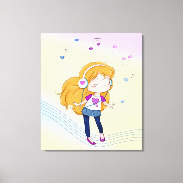 Cute Dancing Girl Canvas Print (Front)