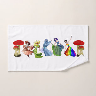 Cute Dancing Girls Hand Towel