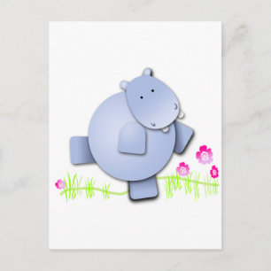 Cute Dancing Hippo Postcard