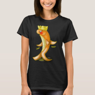 Cute Dancing Kawaii Orange Fish With Crown T-Shirt