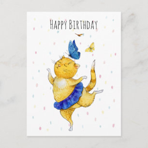 Cute Dancing Kitty Postcard